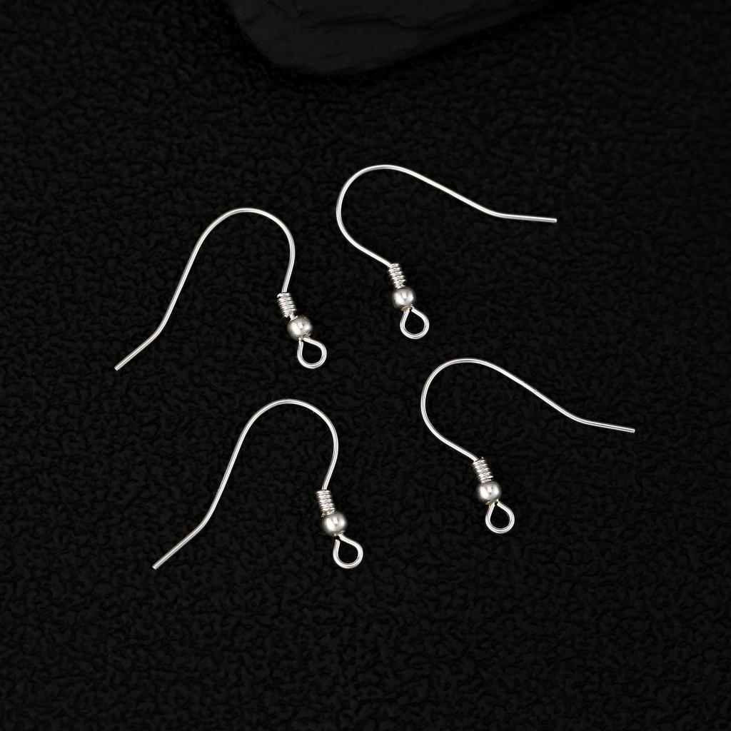 Sterling Silver S925 Wood Ear Hook Earrings - Versatile DIY Fashion Accessories.
