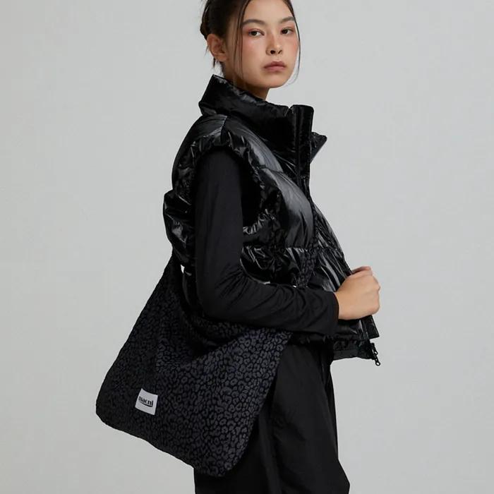 LEOPARD SUEDE ECO CROSS BAG BLACK