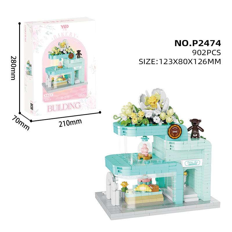 Miniature Street View Flowers House Building Blocks Mini Bricks Educational Toys DIY Ornaments Gifts Set