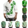 Men's Button-Down Contrast Raglan 3/4 Sleeve Top