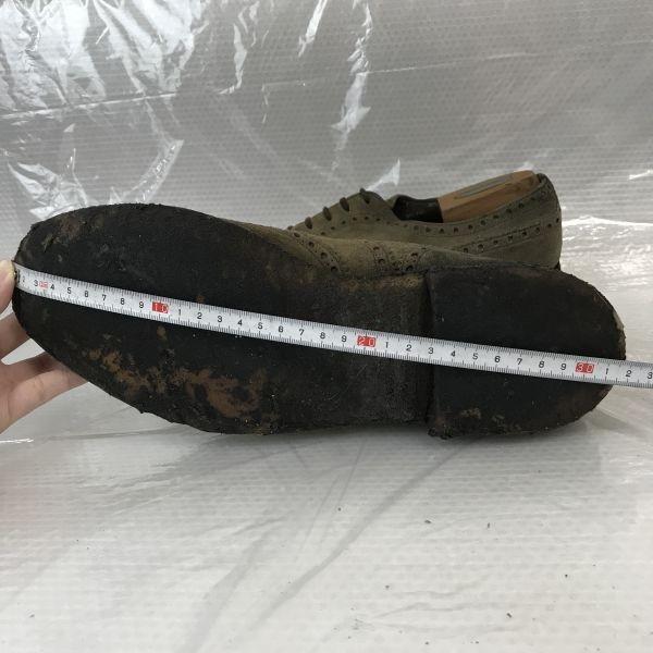 70er-80er Church’s Wildleder Kreppsohle Full Brogue Schuhe 28,5-29,5cm Khaki(GEBRAUCHT)