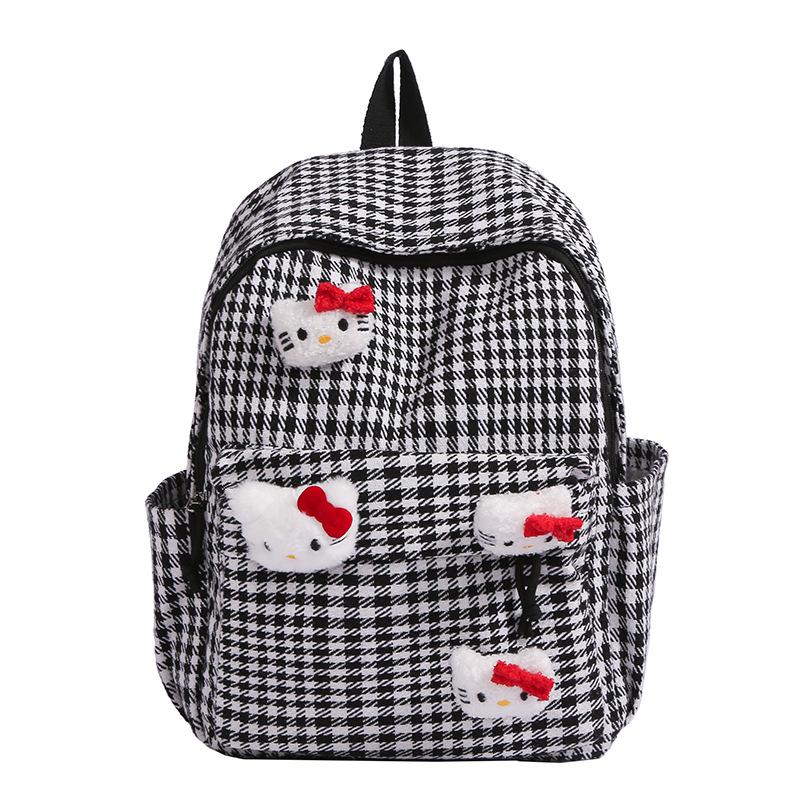 Schultasche Japanischer Stil Herbst und Winter Retro Karomuster Schultasche weiblich, Koreanische Version High-School-Schüler Mittelstufen-Schüler Rucksack