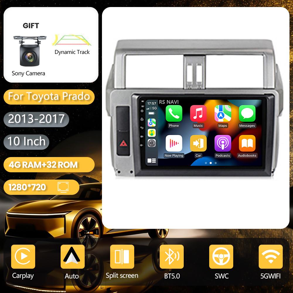 Android 16 for Toyota Prado 150 2013 - 2017 Carplay Car Radio Car Multimedia Player DSP Car Stereo 360° Camera QLED Screen