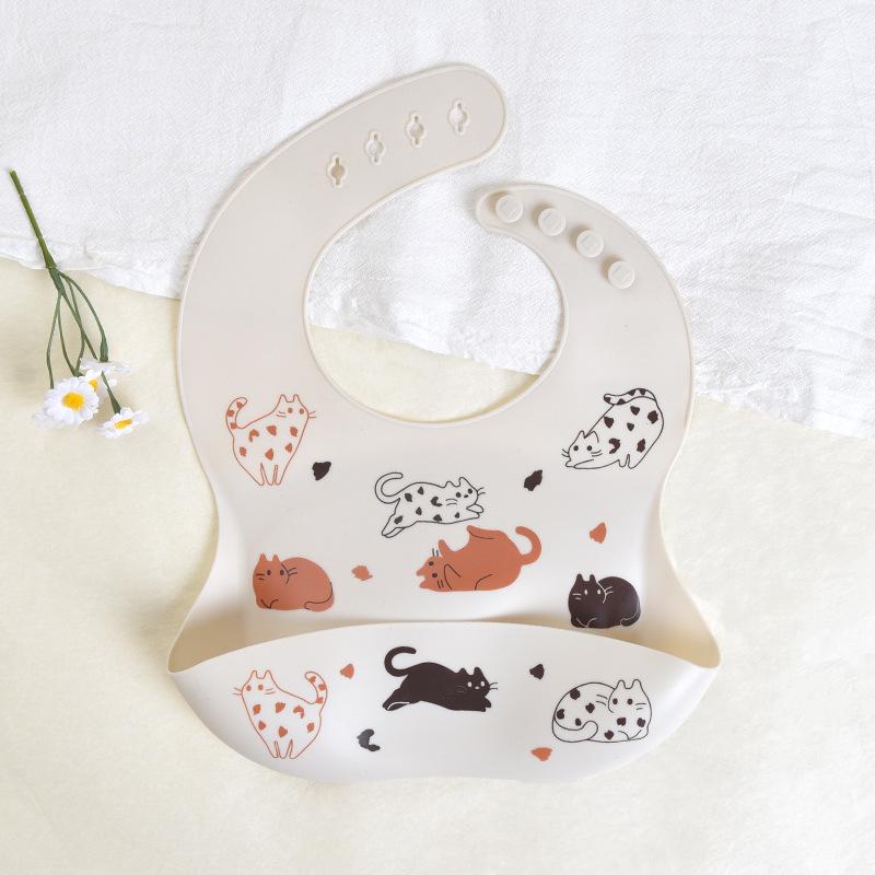 Food Grade Silicone Baby Eating Bibs Easy to Clean Baby Bibs Drool Towels Waterproof Children Silicone Drool Bibs