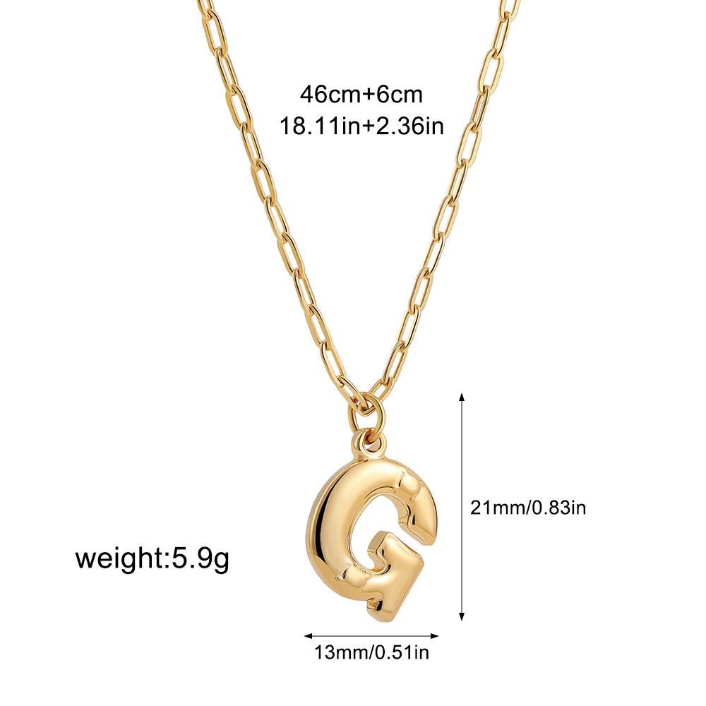 Stainless steel bubble English 26 letter necklace pendant personalized three-dimensional collarbone chain with jewelry
