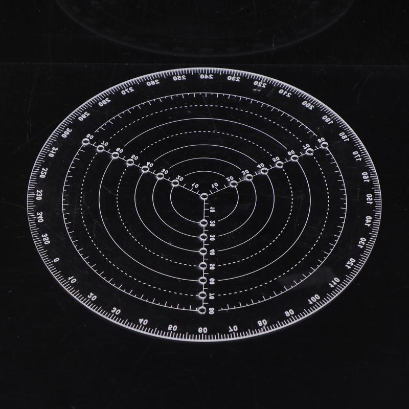 20Cm/7.87In Round Center Clear Plastic Finder Lathe Work Compass Circle Gauge Processing Tools For Wood Turning Drawing
