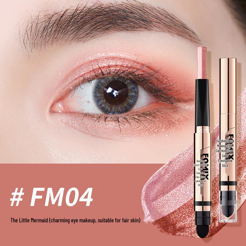 

FOMIX Dazzling Duo Eyeshadow Stick: Shimmering Earth Tone, Double-Ended for Quick Contouring & Highlighting.