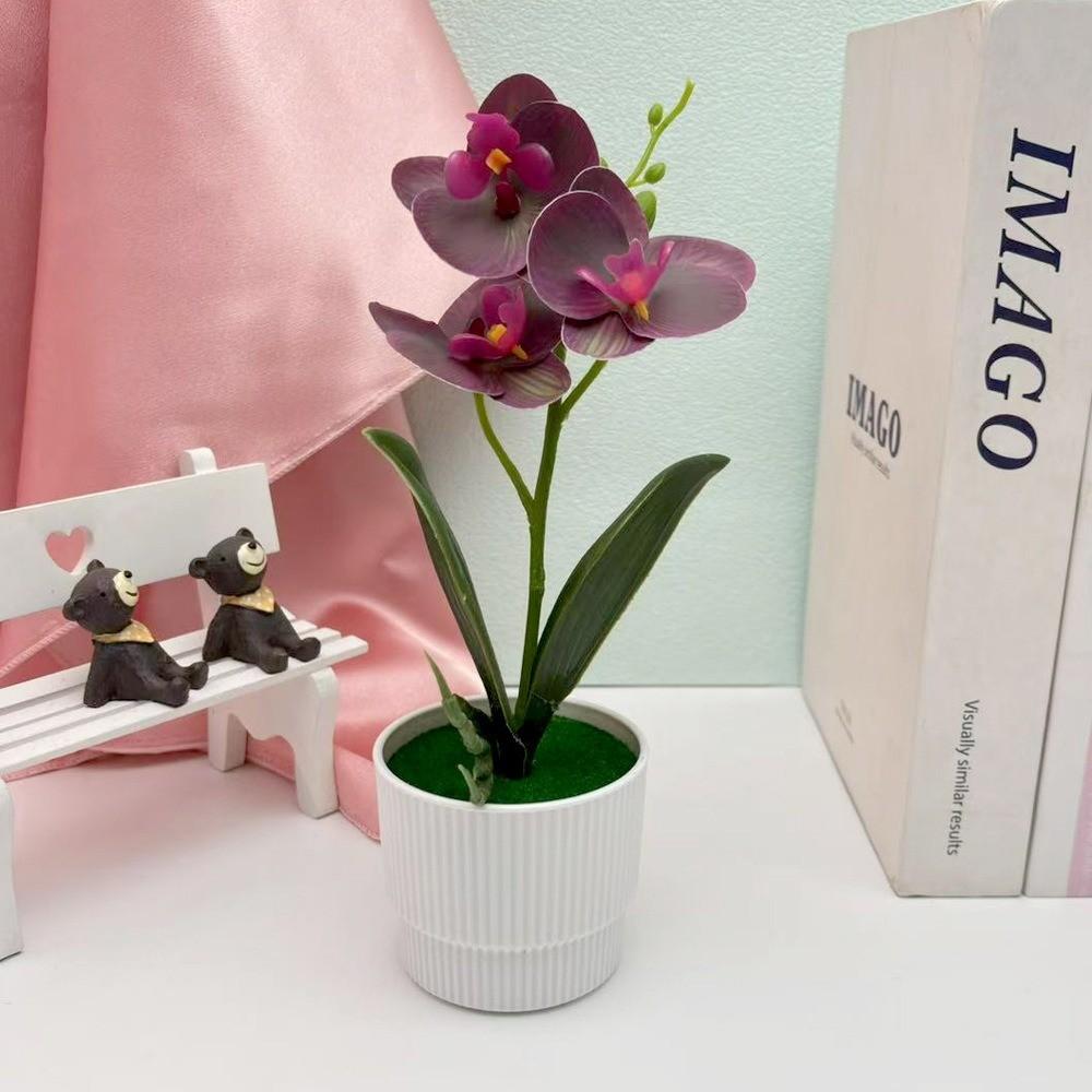 Artificial Plastic Phalaenopsis Flower Bonsai For Event Decoration Home Styling