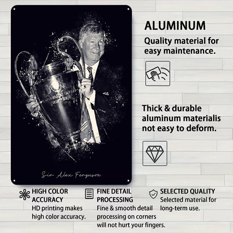 Sir Alex Ferguson Metal Signs Sport Poster Wall Decoration Items Custom Tinplate Sign for Wall Art Decoration Room Decor Bar