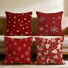 Christmas Red Bell Socks Santa Cushion Cover Multi-Scene Pillow Cover for Home & Car - Reversible, Soft & Durable for Daily Use