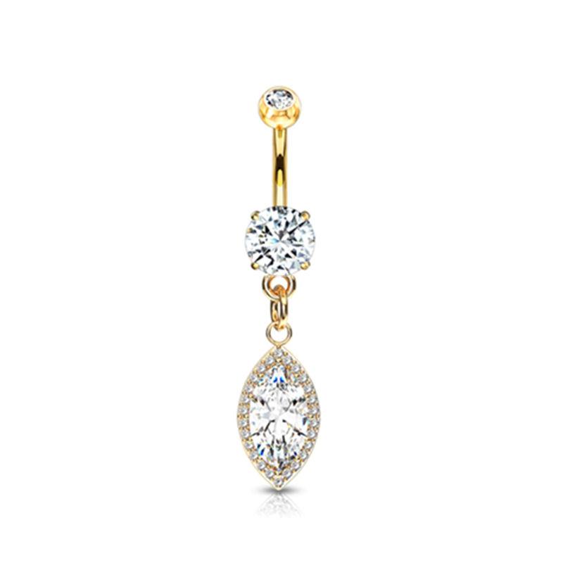 ZESENLIN Trendy Design Stainless Steel Piercing Jewelry Gold Platinum Zircon Rhinestones Animal Geometry Belly Button Rings
