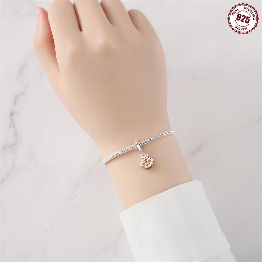 Kupfer Schneeflocke Weihnachtsbaum Rentier Süßigkeitenhaus Anhänger Perlen Marke Armband Exquisites DIY Schmuckherstellung Damen Geschenk