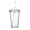 Transparante Beker met Rietje Herbruikbare Dubbellaagse Waterfles voor Koffie Melk DIY Smoothie Beker Drinkgerei Benodigdheden