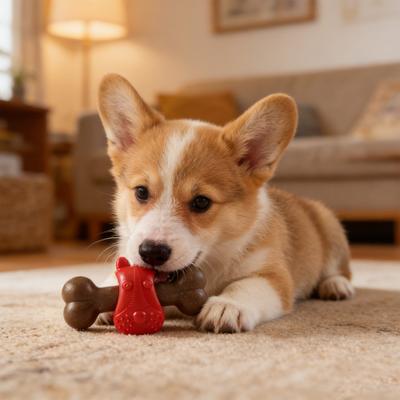 Dog Chew Stick Bone Shape Rubber Interactive Dog Chew Toy Treat Dispenser Toy for Small Medium Dogs Teeth Cleaning Training