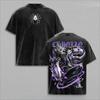 Chrollo Lucilfer Anime T-shirt Men's Clothing Y2k Washed T Shirt Summer Short Sleeve Pure Cotton Tees Tops