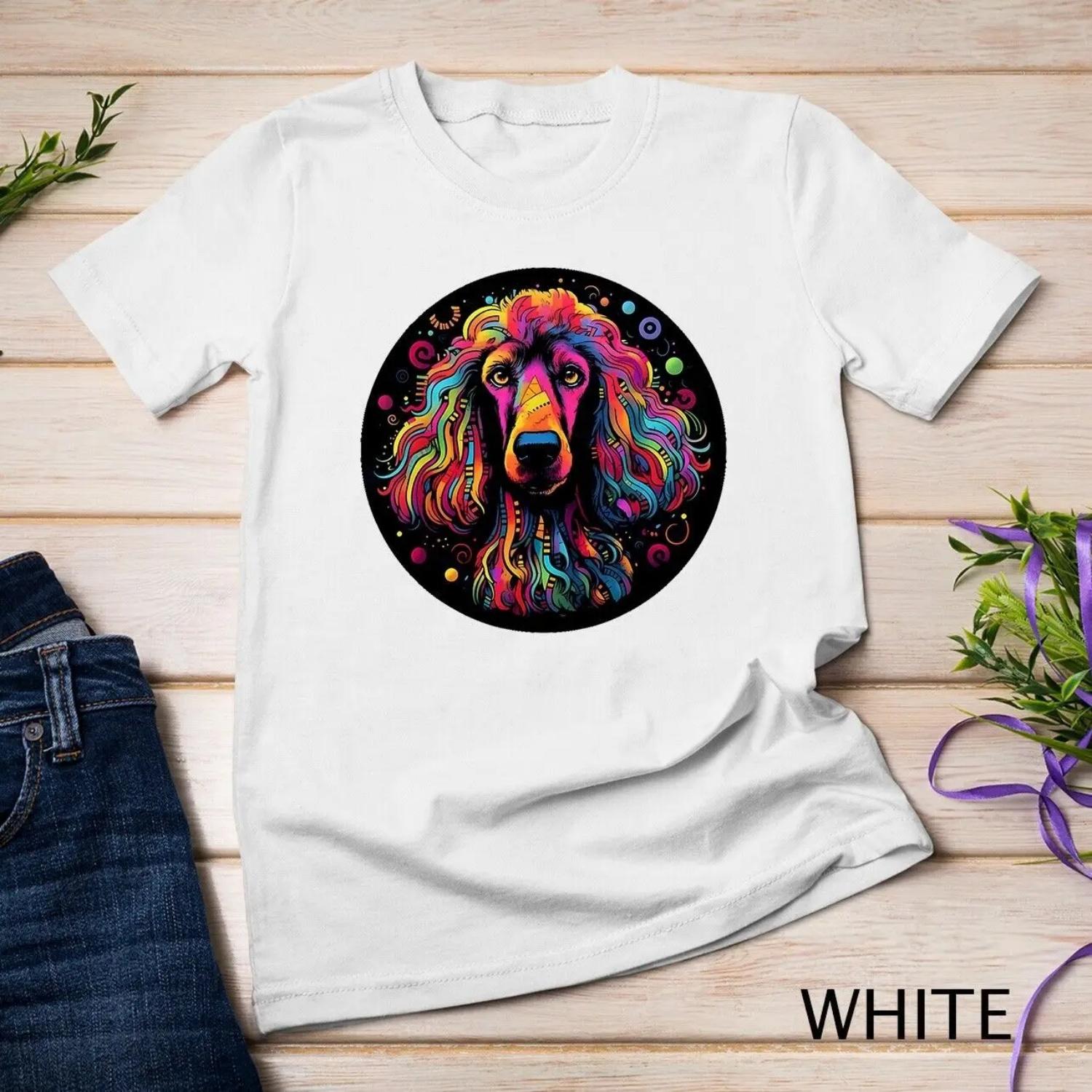 Colourful Standard Poodle Dog Dad Mom Graffity T Shirt XXXXXL белый
