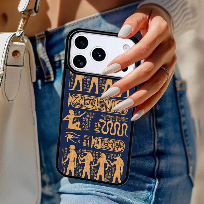 Egypt Nefertiti Anubis Ankh Phone Case For iPhone 17 Air 14 15 13 12 Max Cover For Apple 14 15 16 16e 11 Pro Max Plus
