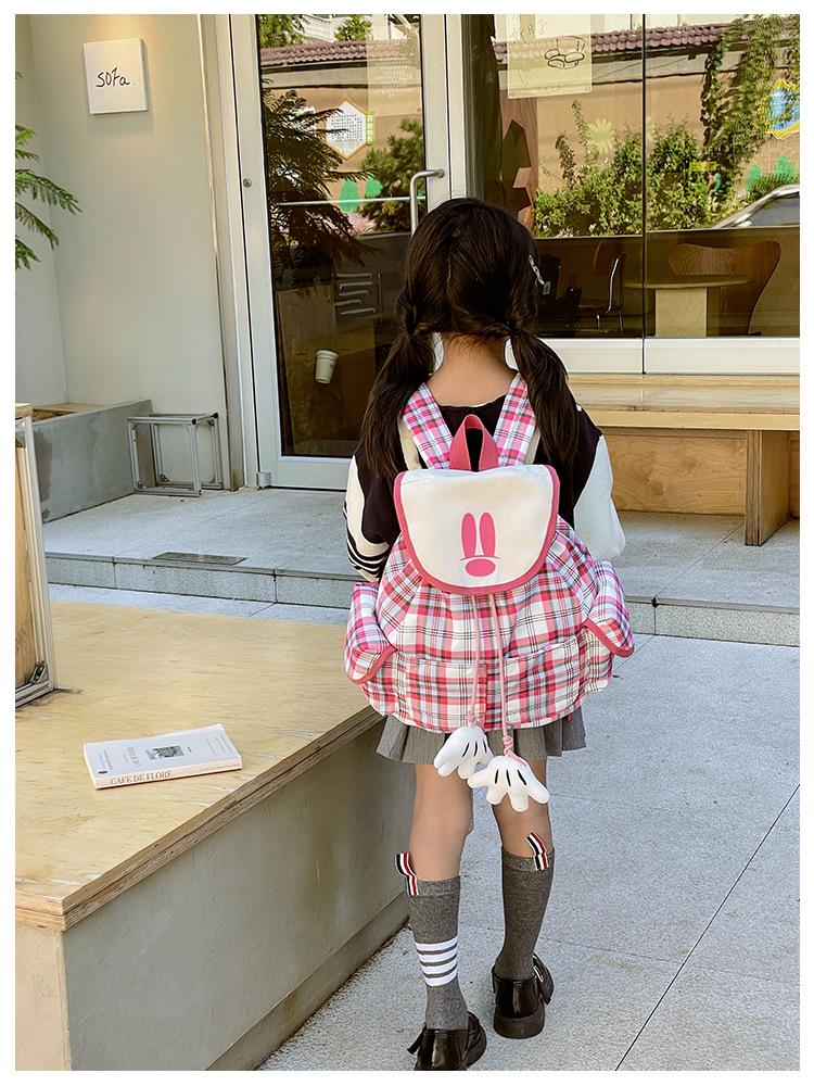 2024 Plaid Mummy Bag: Cute, Large-Capacity Parent-Child Backpack for Students