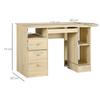 PC Desk For Office With Shelves Drawers And Headboard Shelf In Wood 125x60x74cm