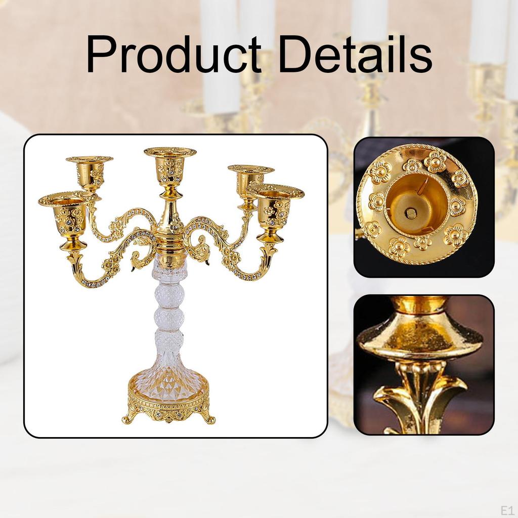 5 Arm Candle Holder, Candelabra, Modern Decorative Table Centerpiece, Stand for Bar, Dining