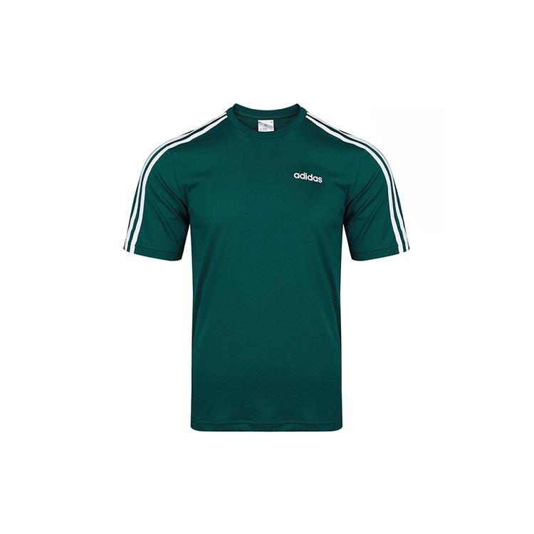 adidas E 3S Tee Classic Stripe Training Sports Round Neck Short Sleeve Dark Green Men s FM6230 XXL