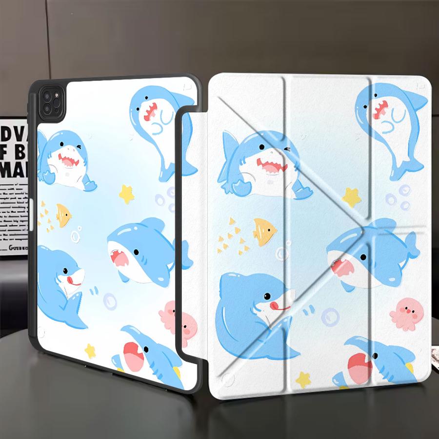 

Чехол для планшета с мультяшными акулами для iPad Mini 6 7 Air 4 5 M3 M2 1 2 M4 11 дюймов Pro 11-го 10-го 9-го 8-го 7-го 12,9 дюйма Pro 2025 Держатель iPad Mini 6 8.3