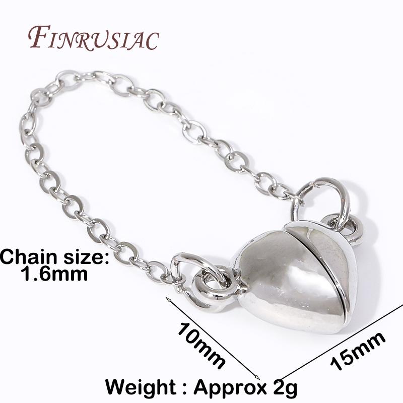 

DIY Bracelets Accessories 18K Gold Plated Strong Magnetic Clasps Heart Magnet End Clasp Connectors For Jewelry Making Fittings 2 Pieces