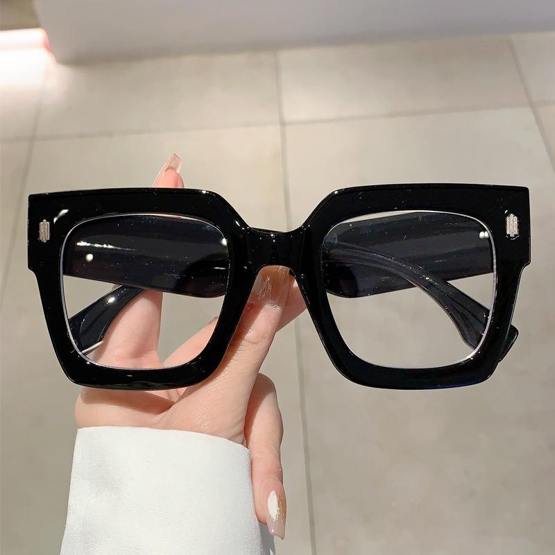 Oversized Frame Transparent Computer Glasses Anti Blue Light Blocking Glasses Large Frame Black Leopard Glasses Clear Lenses