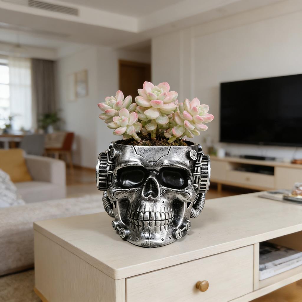 

Abstract Face Succulent Planter Set - White & Black Resin Flower Pots with Drainage Hole for Modern Indoor/Outdoor Home Decor Medium