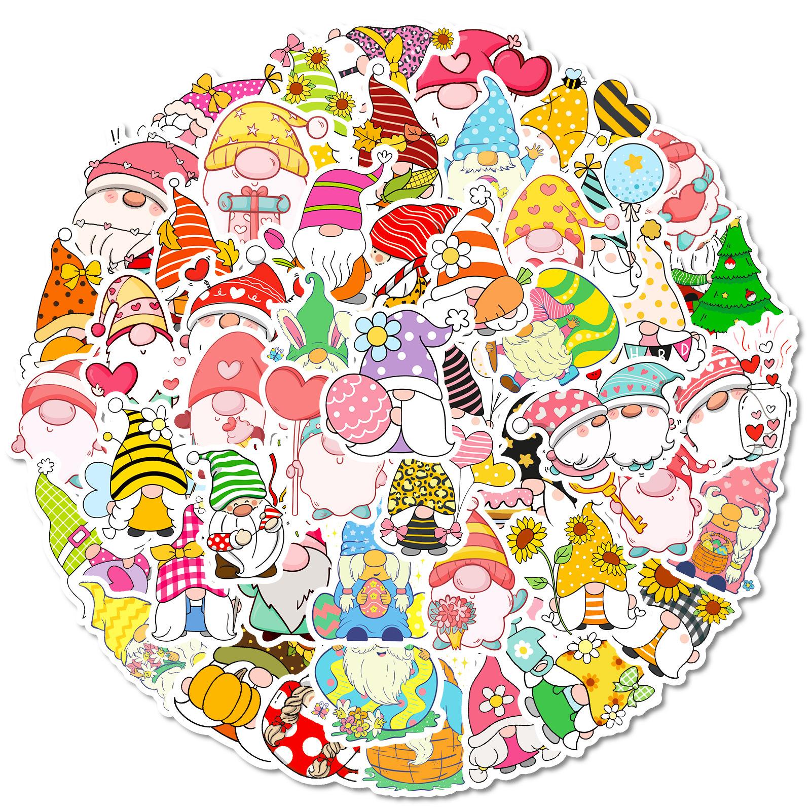 

50 Cartoon Dwarf Cake Stickers Shrimp Skin Kids Cute Creative Dwarf Stickers