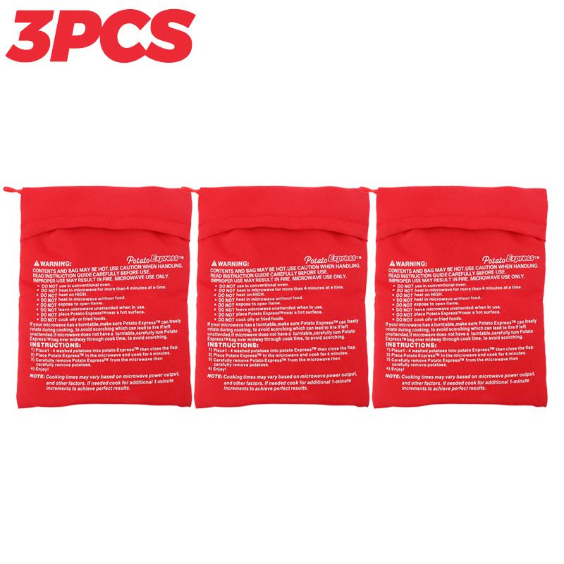 1-10pcs Microwave Potato Bag Reusable Roasted Potato Corn Pouch Microwave Baking Cotton Bag Portable Home Kitchen Cooker Gadgets