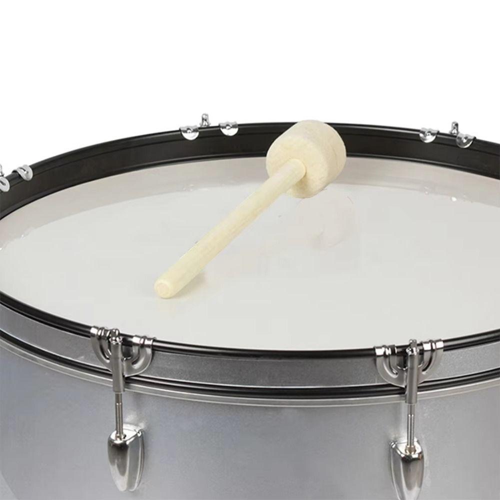 1pc Wood Handle Drum Wooden Mallet Wool Felt Head Wooden Drum Hammer Drum Sticks Percussion Part