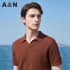 [Knitted Jacquard] Spring and Summer Breathable Base Short Sleeved T-shirt for Men's Business Casual Knitted Lapel Polo Shirt