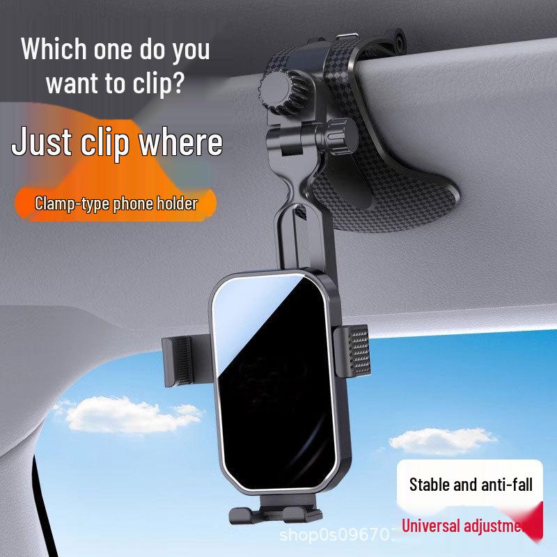 Fully Adjustable Car Phone Holder for Dashboard, Console, and Sun Visor