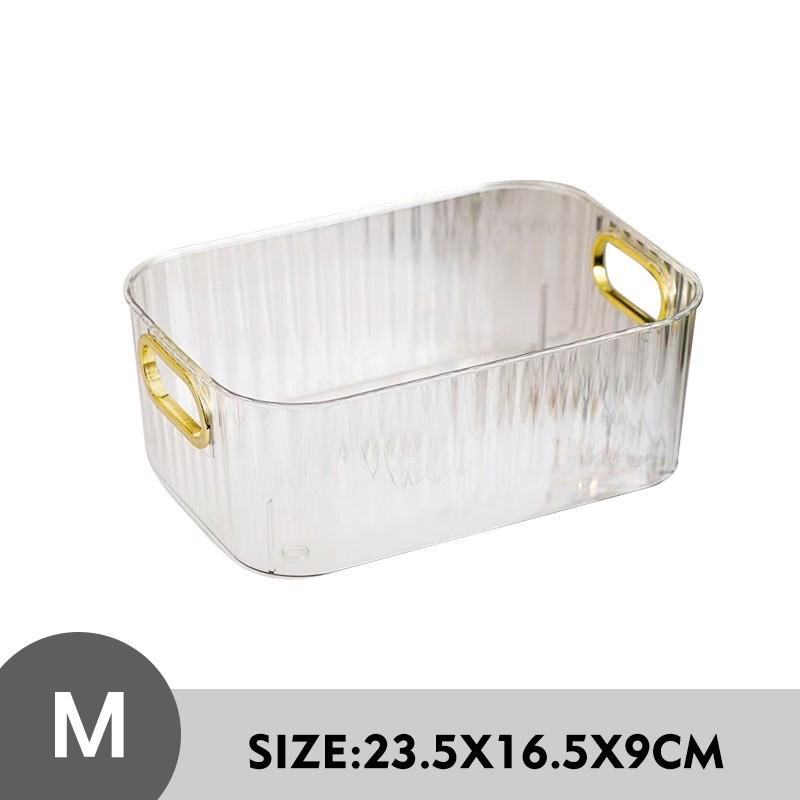 Transparent Storage Box Cosmetic Box Storage Container Plastic Storage Box Clear Drawer With Handle Stackable
