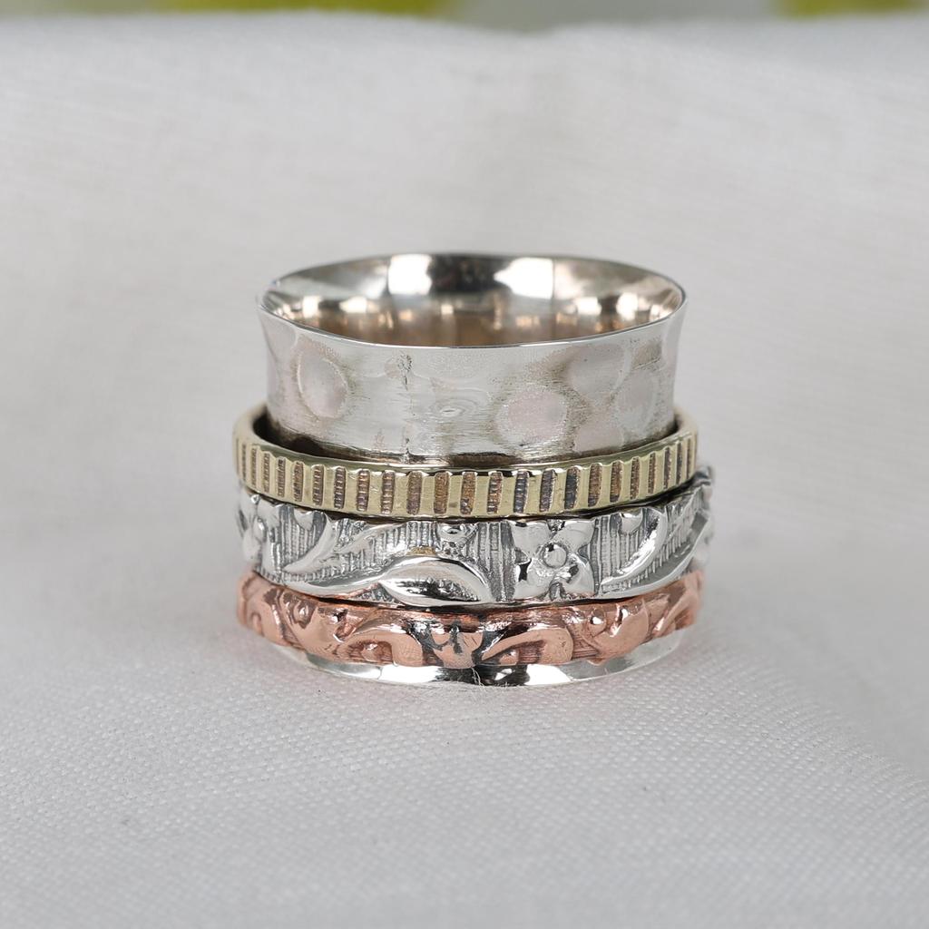 Silberschmuck, Spinner Ring, Geburtsstein Schmuck, Angst Ring, Geschenk Für Ihn