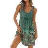Women's Casual Daily Dating Outing Fashion Print Basic Sleeveless Loose Dress Bohemian Beach Dress Sleeveless Dress