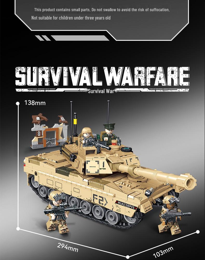 Sengbao M1A2 Tank Model Educational Building Toy for Kids