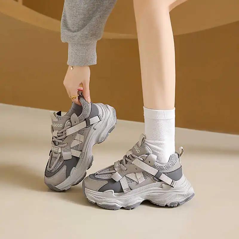 Round Toe Big Sole Leopard Boots Woman Walking Shoes Luxury Women Designer Women's Sneakers Sports New In Hypebeast