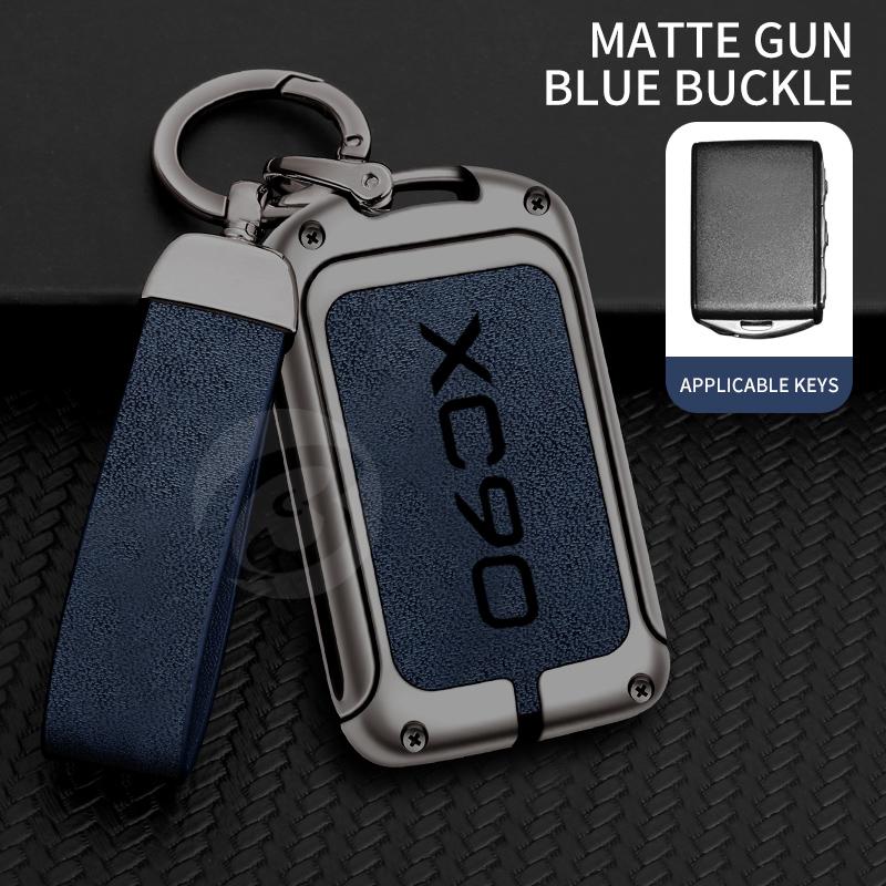 Zinc Alloy Car Remote Key Case Cover for Volvo XC90 Protective Key Bag with Fine Keychain Keyless Car-Styling Accessories