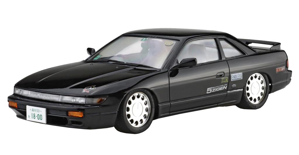 Touge Series 23 Nissan Silvia Carbon Bonnet Plastic Model 1/24 No. EX-1 K's (S13) (with Decal)