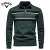Callaway 2025 Autumn/Winter Embroidered New Large Men's Sweater Half Zipper Knitted Sweater Casual Striped Men's Top