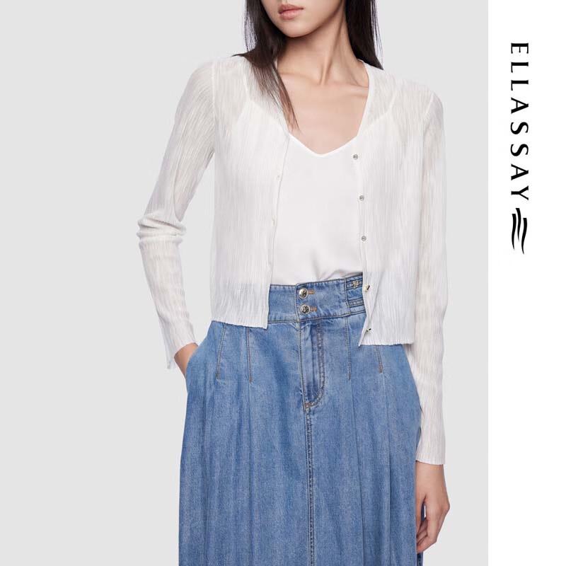 ELLASSAY Women's V-Neck Knit Cardigan