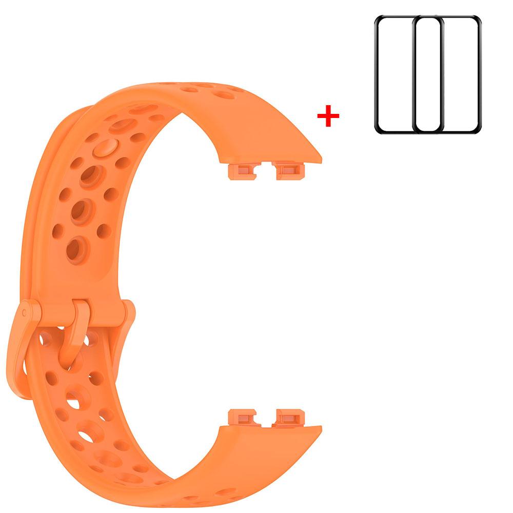

Breathable Silicone Watchband For Huawei Band 10 / 9 /9NFC Soft Correa Bracelet Sport Wristband Strap For Huawei Band 8 /8NFC for Huawei Band 8 оранжевый
