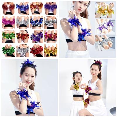 Sequins Bracelet Dance Stretchy Bracelet Dance Wrist Cuffs Bracelet Headdress for Cosplay Party Performances Costume
