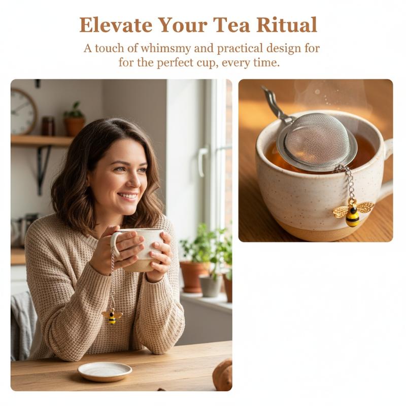 2Pcs Stainless Steel Tea Infuser Butterfly Bee Heart Plant Chain Tea Filter Mesh Ball Tea Strainer Coffee Herb Spice Diffuser