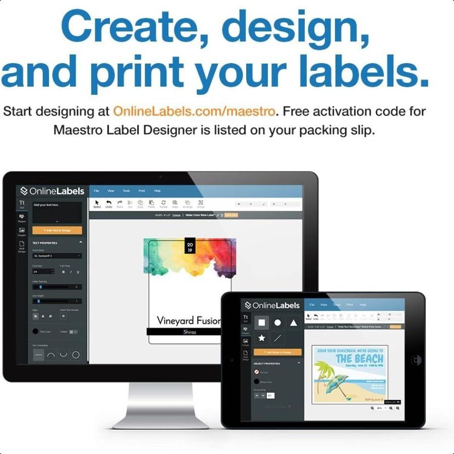 Sticker Paper 100 Sheets White Matte 8.5" x 11" Full Sheet Label Works with Inkjet and Laser Printer Compatible with Electronic