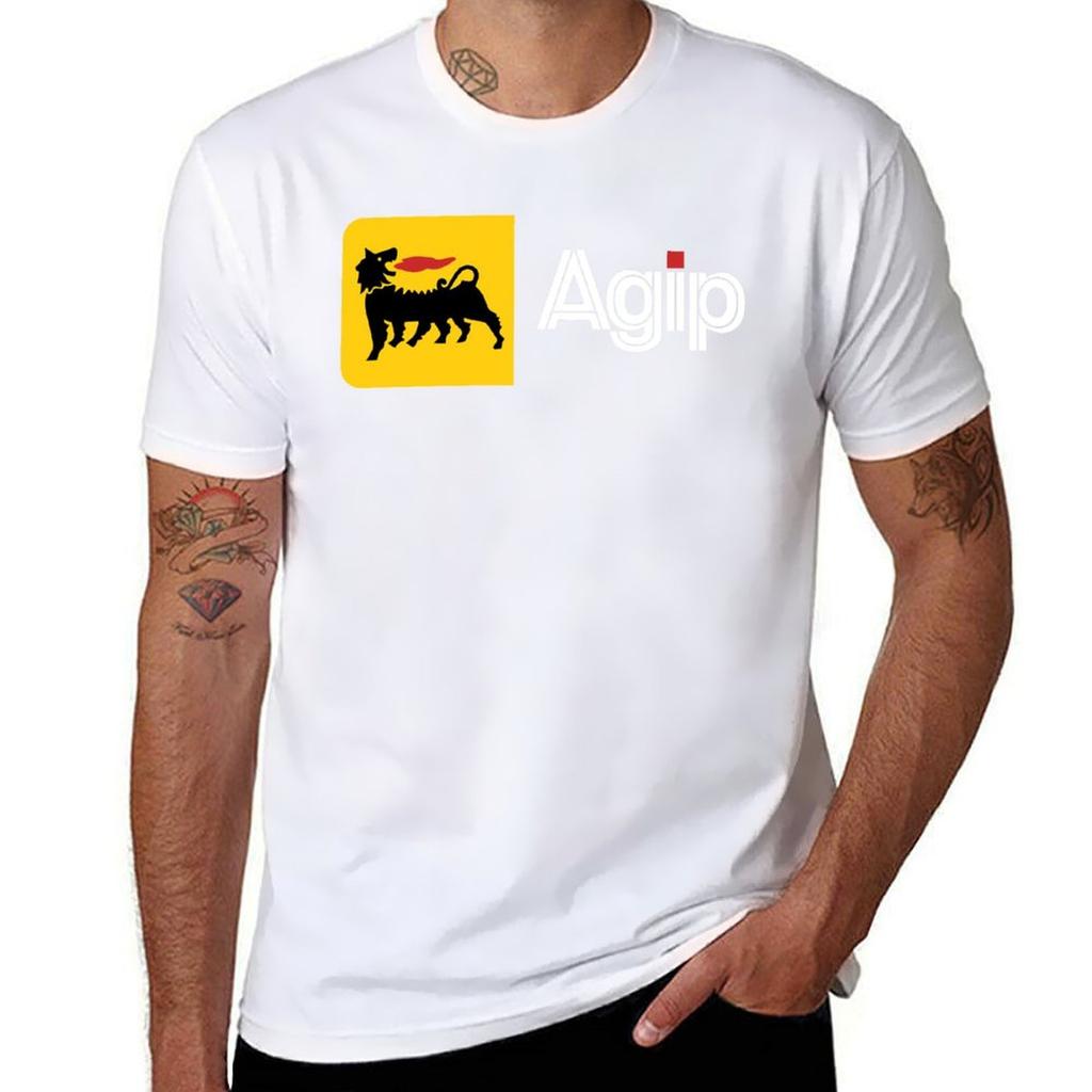 Agip Engine Oils Car Tshirt Art Pattern Printed Casual Top Tshirt