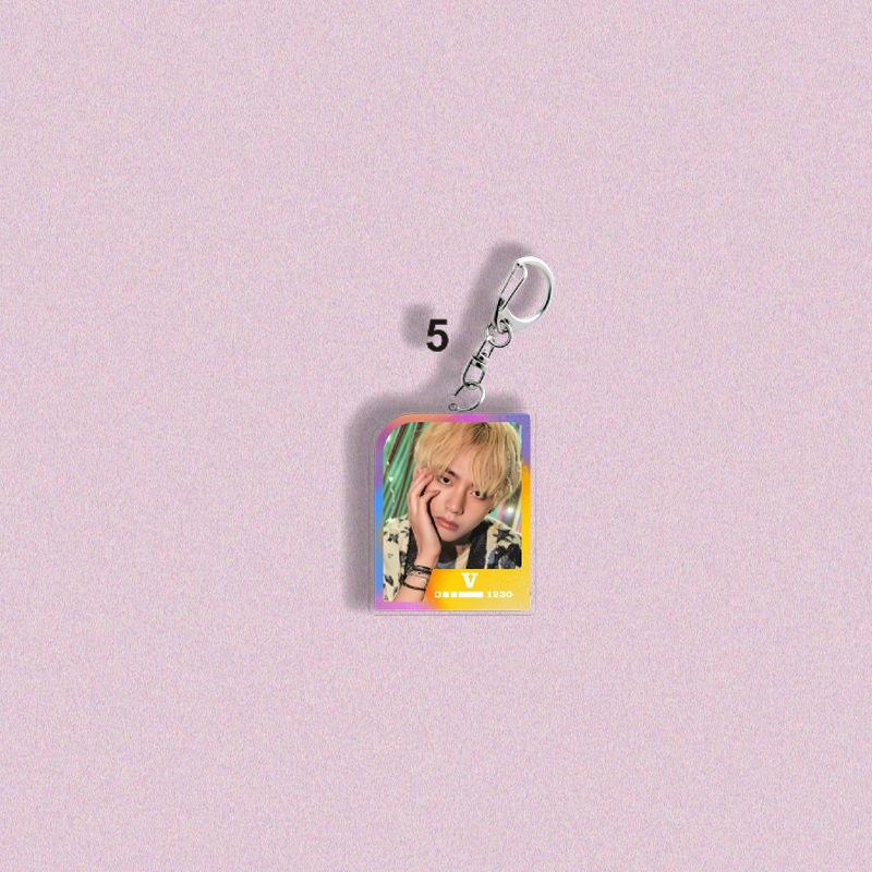 BTS K-pop Keychain, Gradient Photocard Style Keyring, Kpop Idol ID Photo Style Bag Pendant, Member Photo Bag Charm for ARMY Fans