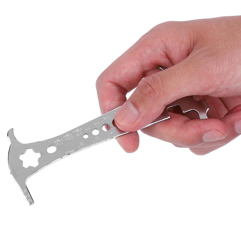 6 In 1 Stainless Steel Portable Mountain Road Bicycle Chain Measurer Bike Wear Indicator Tool
